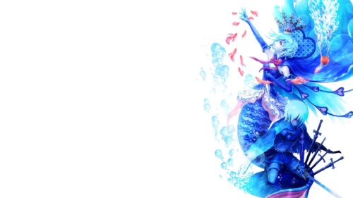 Beautiful Anime Mermaid and Warrior Duo Blue Aesthetic PC Wallpaper