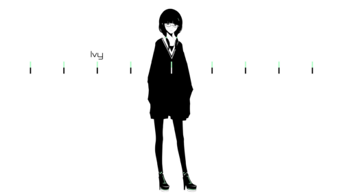 Minimalist Anime Girl Ivy Monochrome Design Desktop Wallpaper