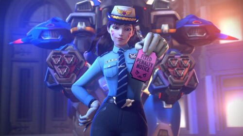 Overwatch DVa Officer Skin 4K Desktop Wallpaper