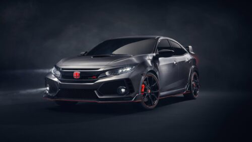 Aggressive Matte Grey Honda Civic Type R Studio Shot 4K Wallpaper