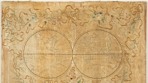 Vintage Antique World Map Fabric Embroidery 4K Desktop Wallpaper