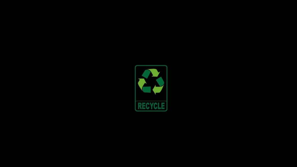Minimalist Green Recycling Symbol Icon Design 4K Desktop Wallpaper