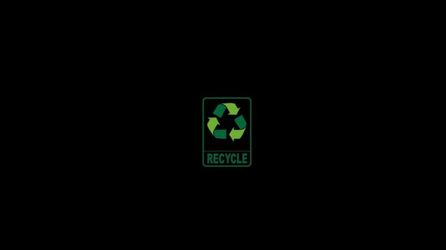 Minimalist Green Recycling Symbol Icon Design 4K Desktop Wallpaper