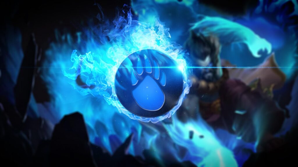 Volibear League of Legends Blue Fire Paw Symbol PC Wallpaper