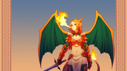 Anime Charizard Humanoid Warrior Fantasy Art Desktop Wallpaper