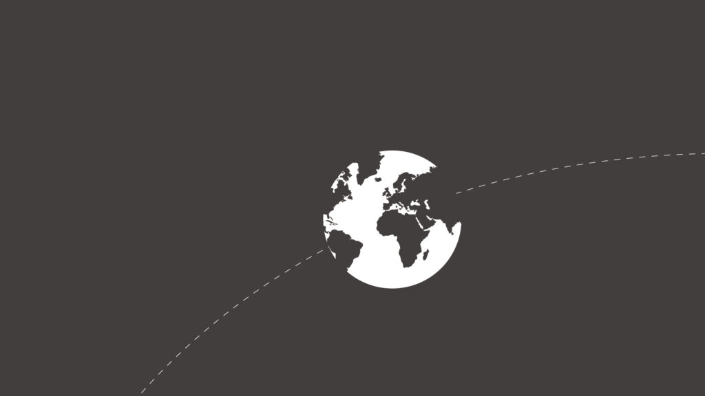 Minimalist White Earth Globe with Orbital Path Desktop Wallpaper