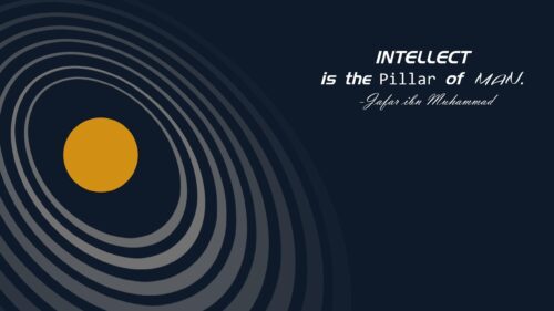 Minimalist Intellect Quote with Solar System Concept Art Desktop Wallpaper