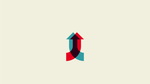 Minimalist Overlapping Arrows Graphic Design PC Wallpaper