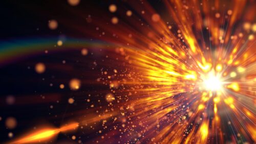 Fiery Cosmic Burst of Golden Light Rays 4K Desktop Wallpaper
