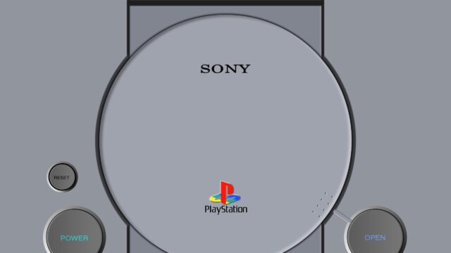 Minimalist PlayStation 1 Console Top View 4K Desktop Wallpaper