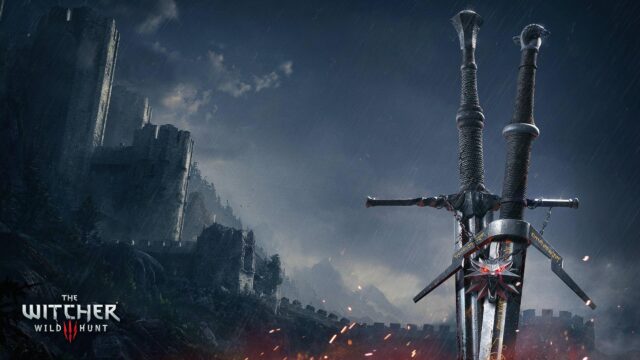 The Witcher 3 Wild Hunt Dual Swords at Kaer Morhen 4K Desktop Wallpaper