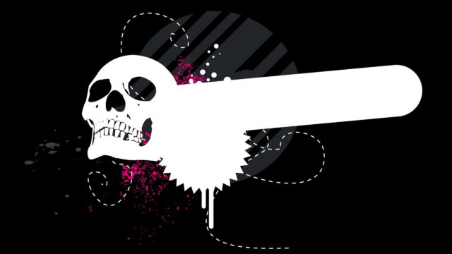 Minimalist Skull and Abstract Shapes Dark Grunge Aesthetic 4K Desktop Wallpaper