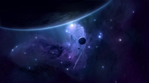 Celestial Deep Space Nebula with Planets and Glowing Stars 4K Wallpaper