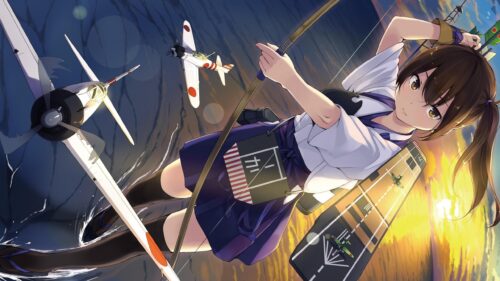 Kaga Anime Girl Aircraft Carrier Archer 4K Desktop Wallpaper