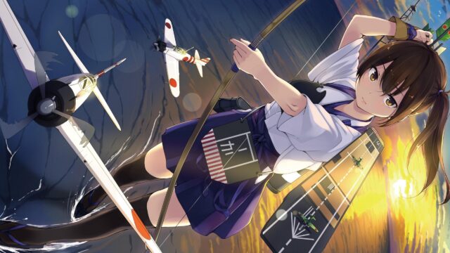 Kaga Anime Girl Aircraft Carrier Archer 4K Desktop Wallpaper