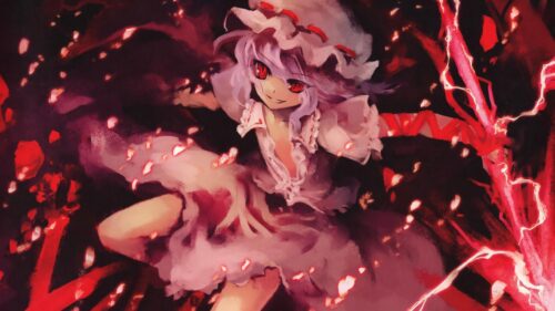 Remilia Scarlet Touhou Project Dark Red Anime Art 4K Desktop Wallpaper