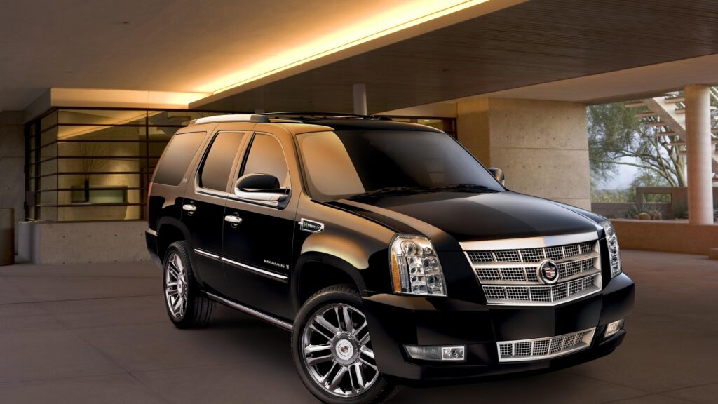 Black Cadillac Escalade Hybrid Luxury SUV High-Resolution 4K Desktop Wallpaper