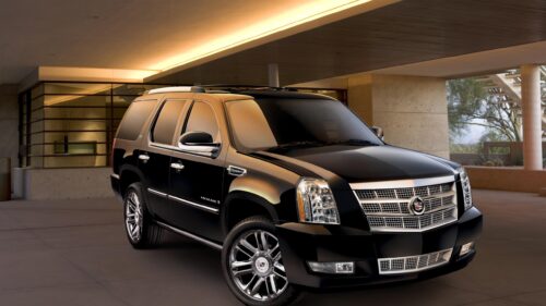 Black Cadillac Escalade Hybrid Luxury SUV High-Resolution 4K Desktop Wallpaper
