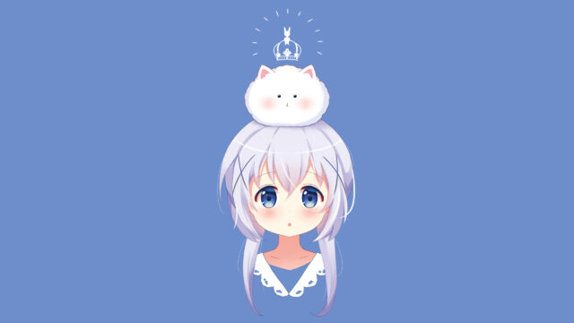 Cute Anime Girl with White Angora Rabbit Crown 4K Desktop Wallpaper