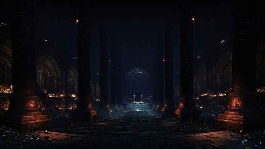Dark Gothic Throne Room Chamber Epic Fantasy Desktop Wallpaper