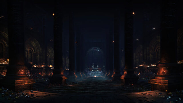 Dark Gothic Throne Room Chamber Epic Fantasy Desktop Wallpaper
