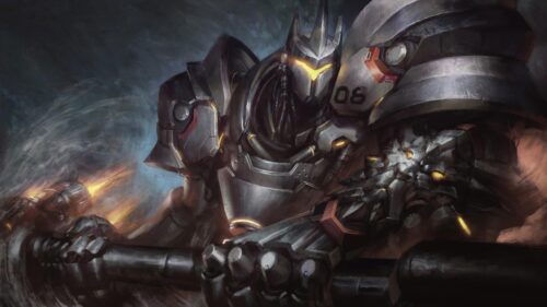 Black Iron Mecha Warrior Battle Armor 4K Desktop Wallpaper