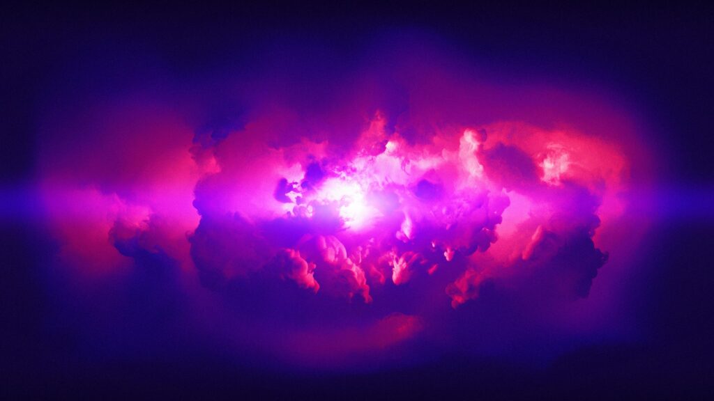 Vibrant Abstract Pink and Purple Nebula Cloud Burst Desktop Wallpaper