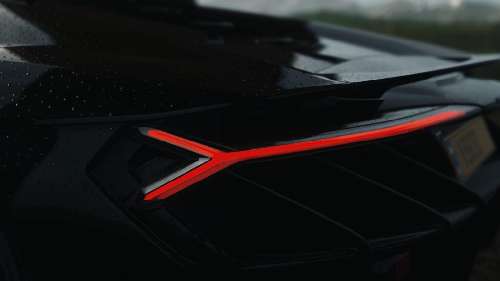 Sleek Lamborghini Revuelto Rear Tail Light Design 4K Desktop Wallpaper