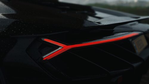 Sleek Lamborghini Revuelto Rear Tail Light Design 4K Desktop Wallpaper