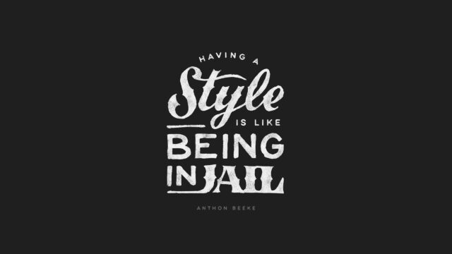 Minimalist Typography Quote Having a Style Is Like Being in Jail Desktop Wallpaper