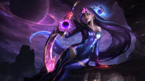 Cosmic Queen Diana League of Legends Dark Star Skin 4K PC Wallpaper