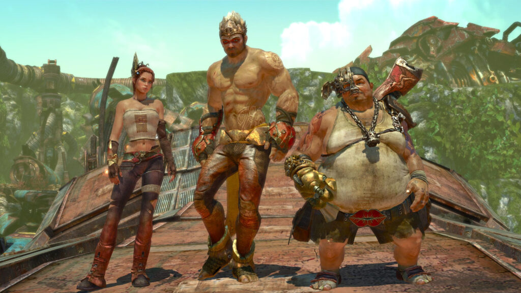 Enslaved Odyssey to the West Main Characters Standing Together 4K Desktop Wallpaper