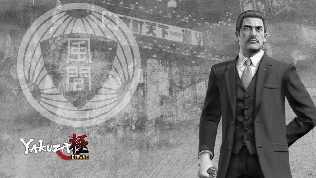 Kazama Shintaro Yakuza Kiwami Grayscale Desktop Wallpaper