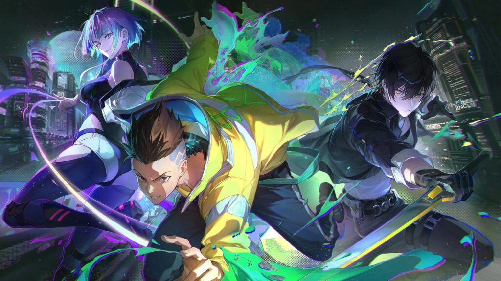 Cyberpunk Anime Characters Action Illustration 4K Desktop Wallpaper