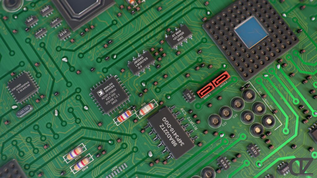 High Tech Circuit Board Close Up Electronic Background 4K Wallpaper