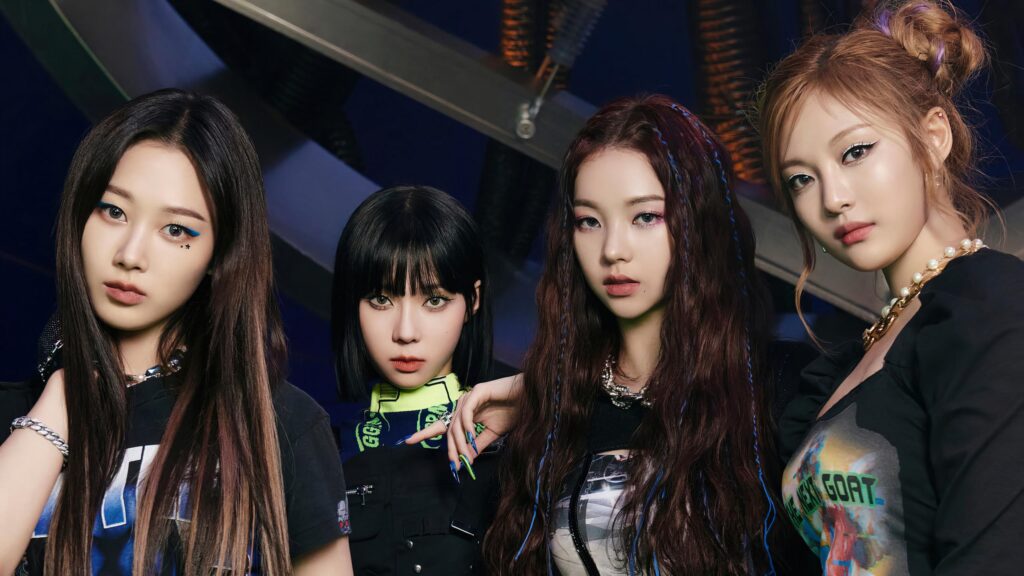 Aespa K-Pop Idol Group Futuristic Fashion 4K Desktop Wallpaper