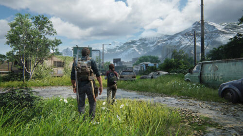 Joel and Ellie Walking Through Post Apocalyptic Nature The Last of Us 4K Wallpaper