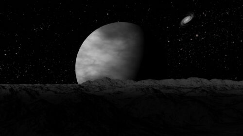Minimalist Monochrome Alien Planet Landscape Space 4K Wallpaper