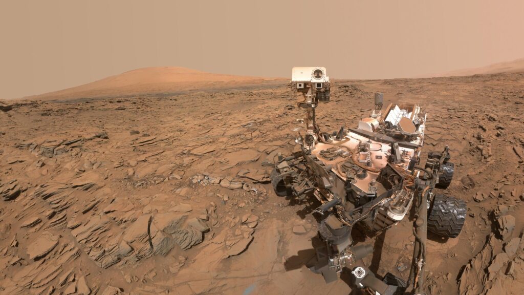 NASA Mars Curiosity Rover Exploring the Red Planet Surface 4K Desktop Wallpaper