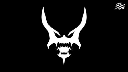 Minimalist Demon Skull Logo Dark Aesthetic 4K PC Wallpaper