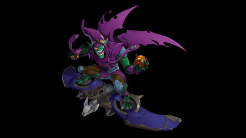 Green Goblin Marvel Villain Flying on Glider 4K PC Wallpaper