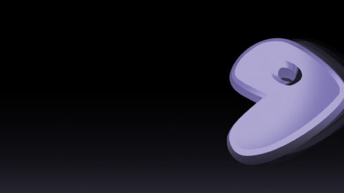 Minimalist 3D Number Nine Purple Render Desktop Wallpaper