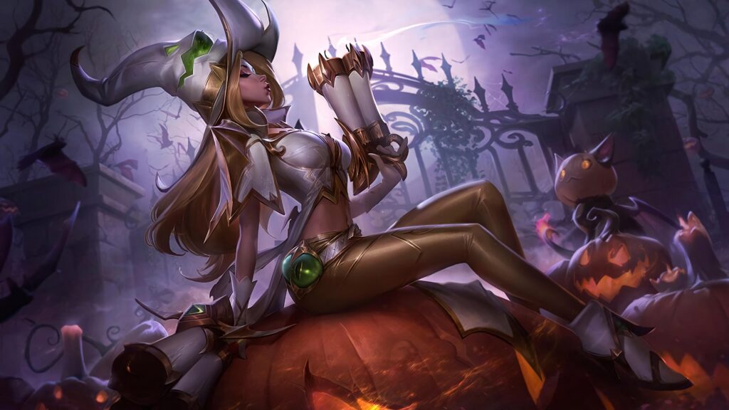 Bewitching Miss Fortune League of Legends Halloween Desktop Wallpaper