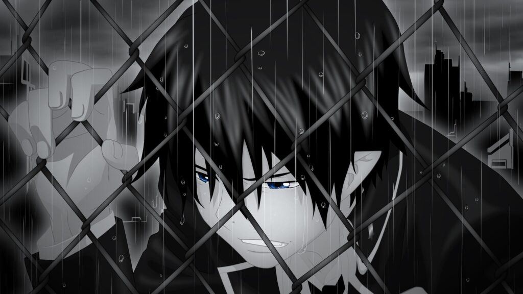 Rin Okumura Blue Exorcist Sad Anime Boy in the Rain 4K Desktop Wallpaper