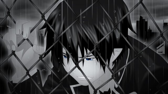 Rin Okumura Blue Exorcist Sad Anime Boy in the Rain 4K Desktop Wallpaper