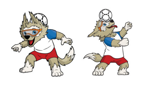 Fun Zabivaka Wolf Mascot Playing Soccer 4K PC Wallpaper