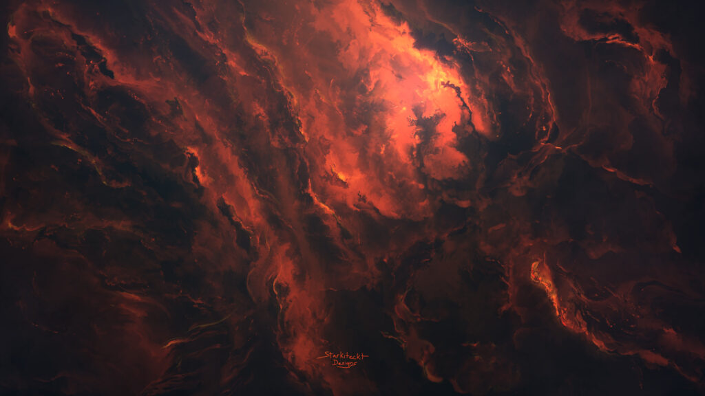 Fiery Abstract Nebula Space Art 4K Desktop Wallpaper