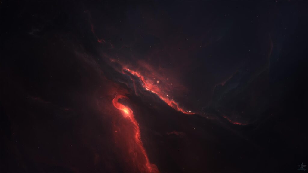 Stunning Deep Space Red Nebula Cosmic Horizon 4K Desktop Wallpaper