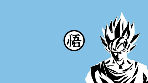 Minimalist Dragon Ball Z Goku Super Saiyan Aesthetic Desktop Wallpaper