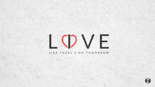 Minimalist LOVE Typography with Red Heart Symbol Desktop Wallpaper